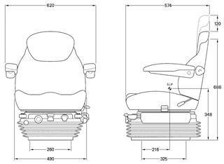 KAB 85/E6 BS 12v Tractor JCB Loadall Air Seat 207728 - Image 4