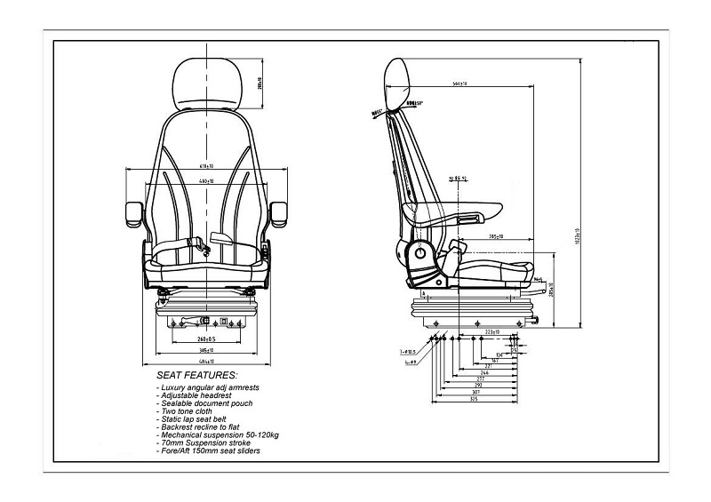 Deluxe Tractor Seat S85 - Comfort Specification for John Deere Massey Ferguson Ford Case - Best Seller! - Image 2